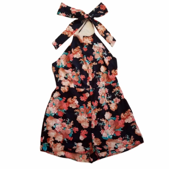 fab'rik Pants - Fab’Rik  Floral Shorts Halter Romper Large